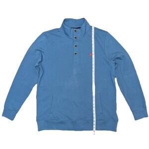 Brooks Brothers Red Fleece Henley Sweatshirt Men's XXL Blue French Terry